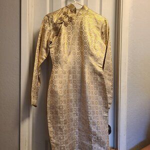 Beautiful Oriental Chinese Japanese Kimono Dress Long Sleeve